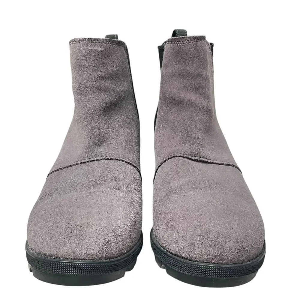 SOREL Joan of Arctic Wedge II Chelsea Boot Suede Purple Sage Size 10 NL3343-574